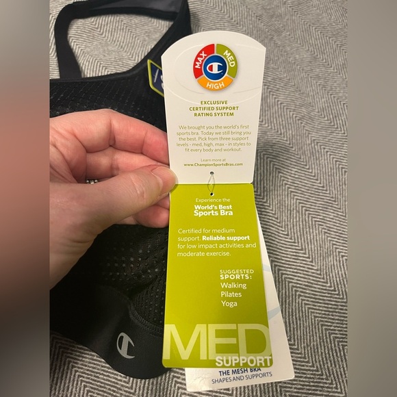 Champion Black Mesh Sports Bra Style B9501 - Picture 3 of 6